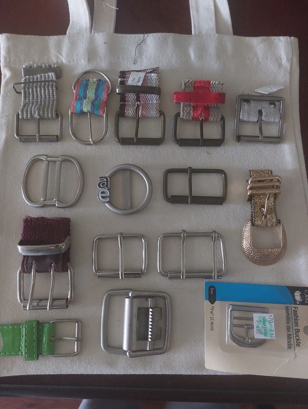 Large Lot of 15 Metal Belt Buckles, Various Types